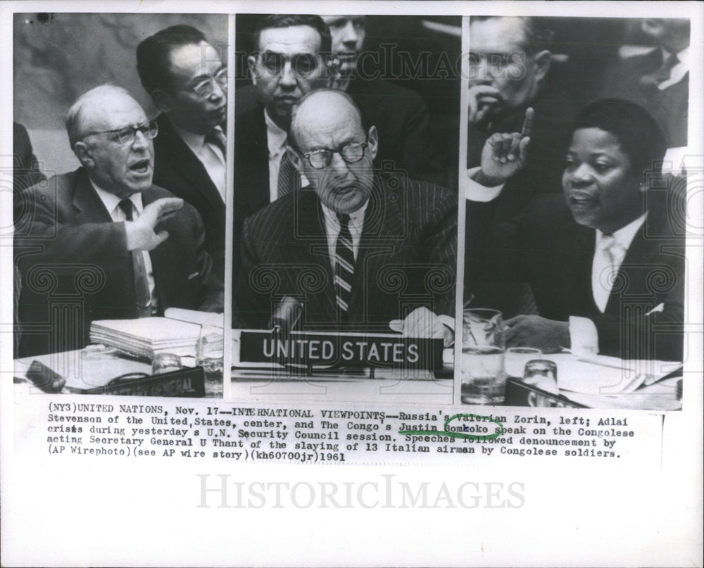 1961 Press Photo Justin Bomkoko Congolese Crisis UN Security Council - Historic Images