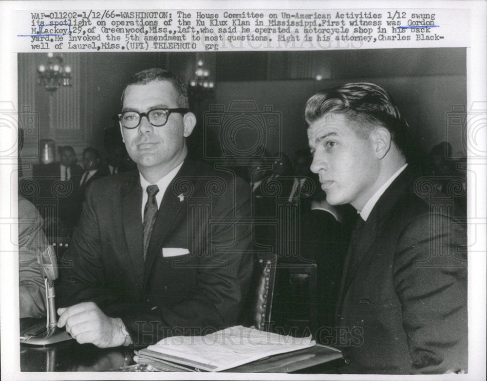 1966 Press Photo WITNESS GORDON M. LACKEY CHARLES BLACKWELL - Historic Images