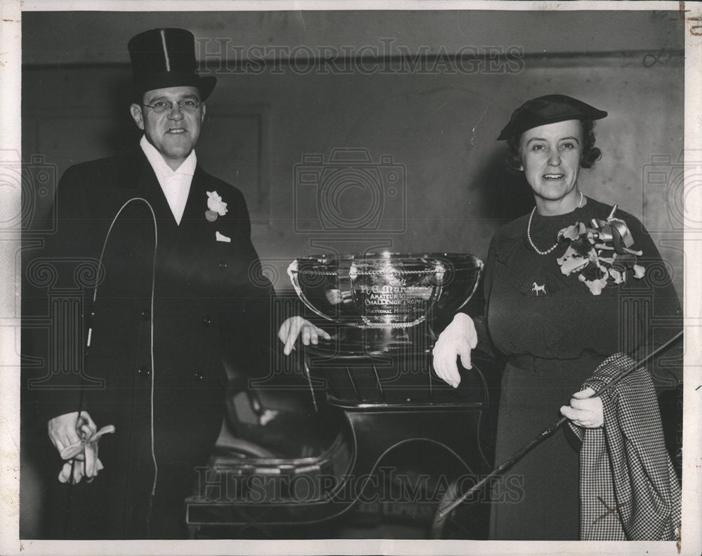 1936 Press Photo Mr. and Mrs. Albert Blake Dick, Jr Illinois Horse Breeders - Historic Images