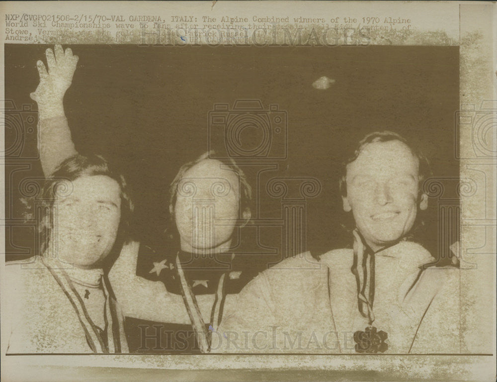 1970 Press Photo BILLY KIDD PATRICK RUSSEL JEAN-NOEL AUGERT SKI CHAMPIONS - Historic Images