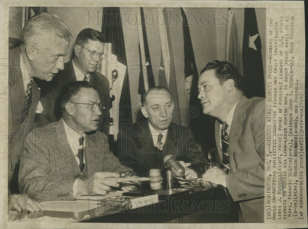 1949 Press Photo LEWIS J. RUSSELL CHIEF INVESTIGATOR UN-AMERICAN ACTIVITIES - Historic Images