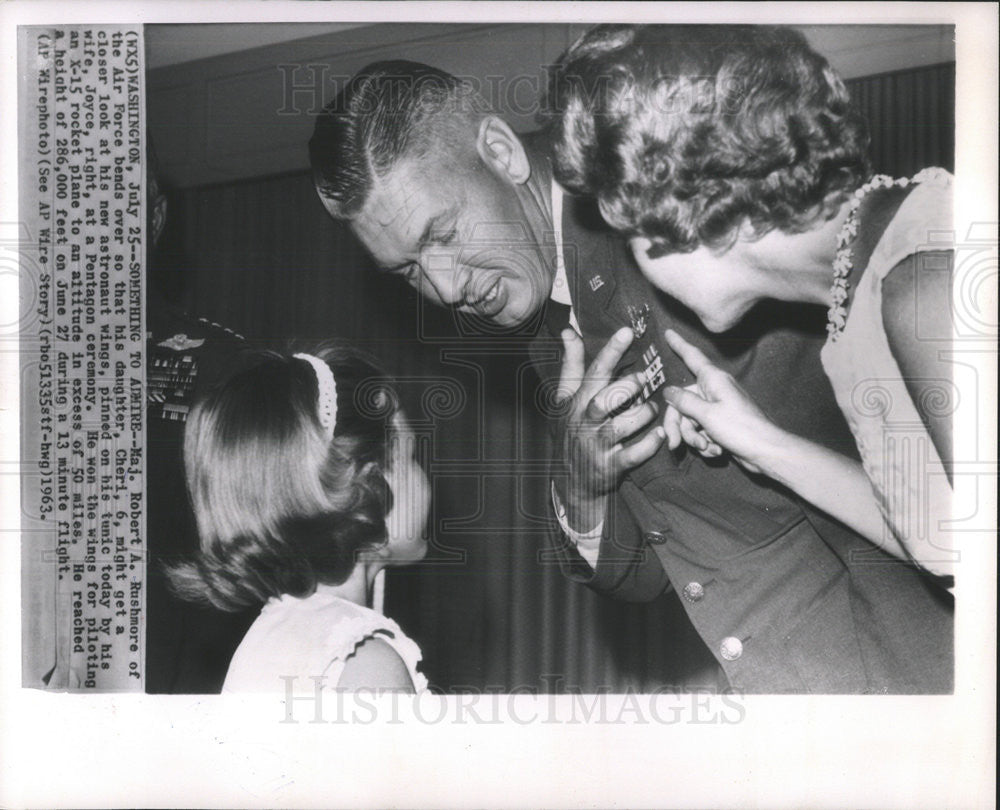 1963 Press Photo Maj Robert Rushmore of the Air Force - Historic Images