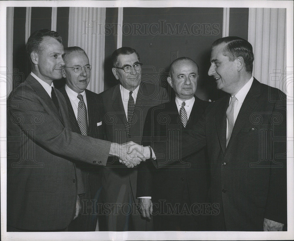 1954 Press Photo Charles Rush,Tim I McKnight, Vin Knoch,Julias Hoffman - Historic Images