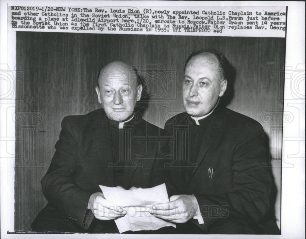 1955 Press Photo Rev Louis Dion and Rev Leopold Braun - Historic Images