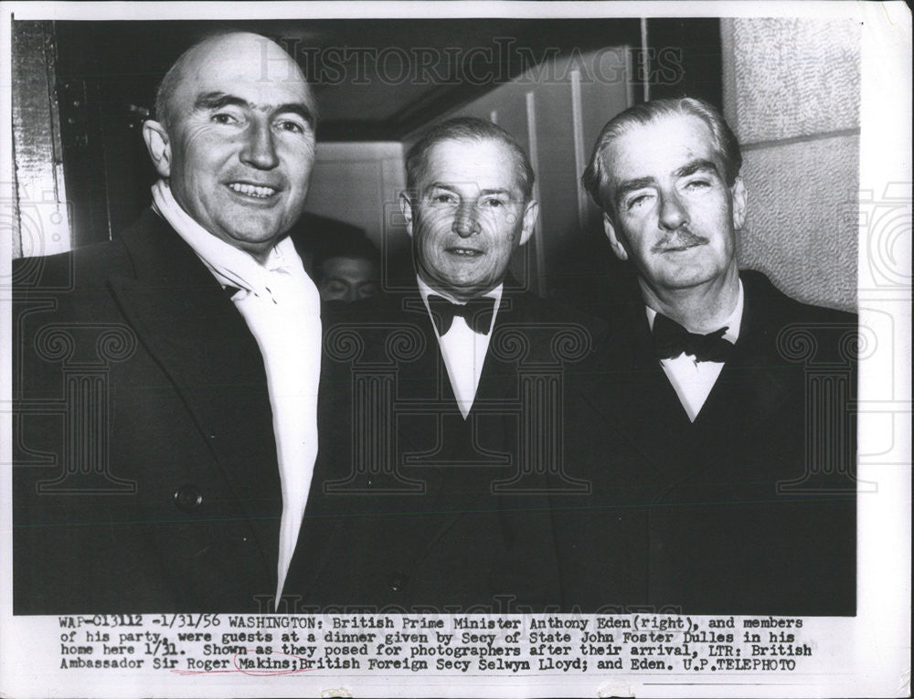 1956 Press Photo P.M. Anthony Eden,and members of his party - Historic Images