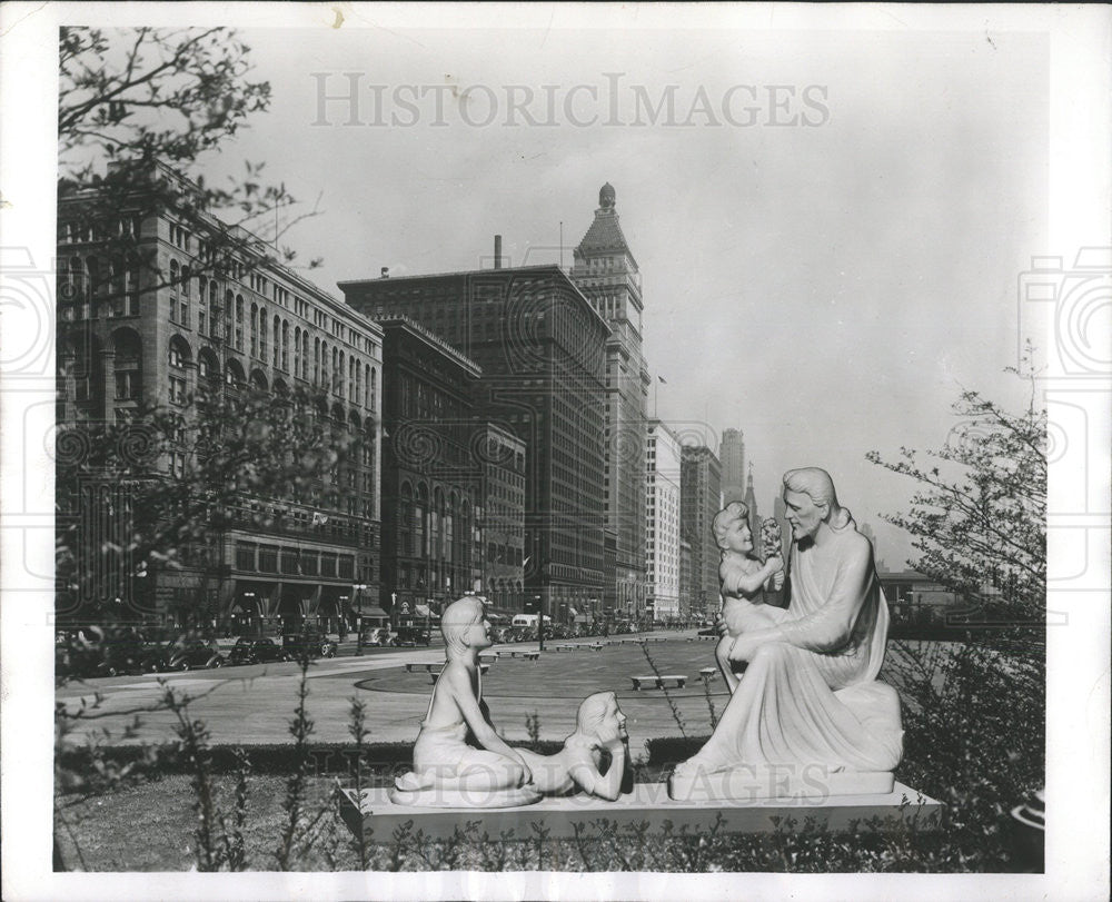 Press Photo Statue/The Smiling Christ/Donated By John S. Reiner Sr./Chicago - Historic Images
