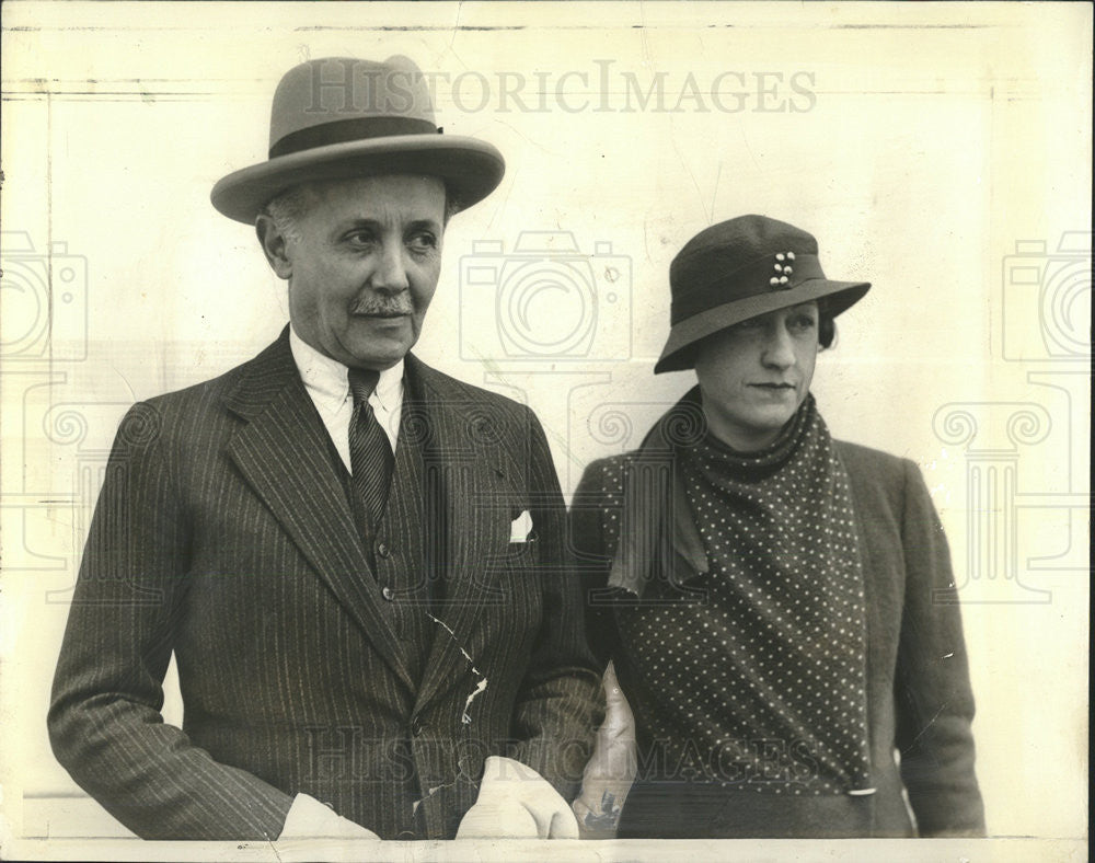 Press Photo Michel Clemenceau And His Wife, The Former Mrs. F. Martin Aitken - Historic Images