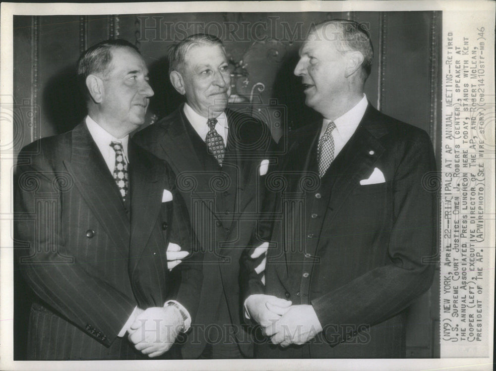 1946 Press Photo US Supreme Court Justice Owen Roberts - Historic Images