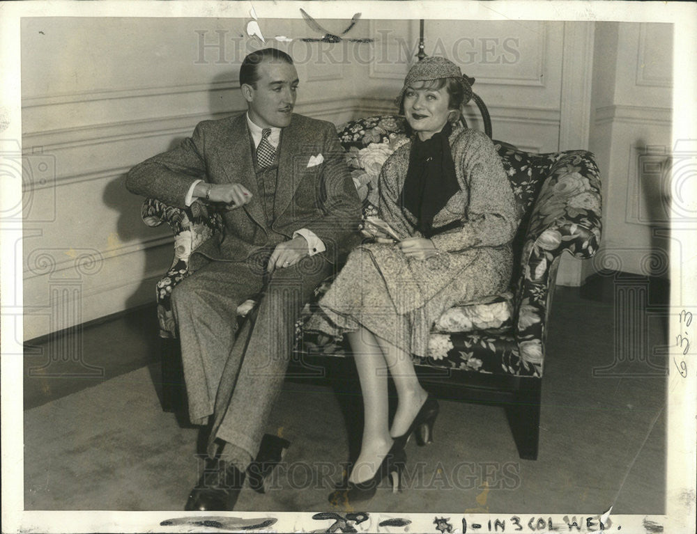 1932 Press Photo Constance Bennett American Film Actress &amp; Henry de La Falaise - Historic Images