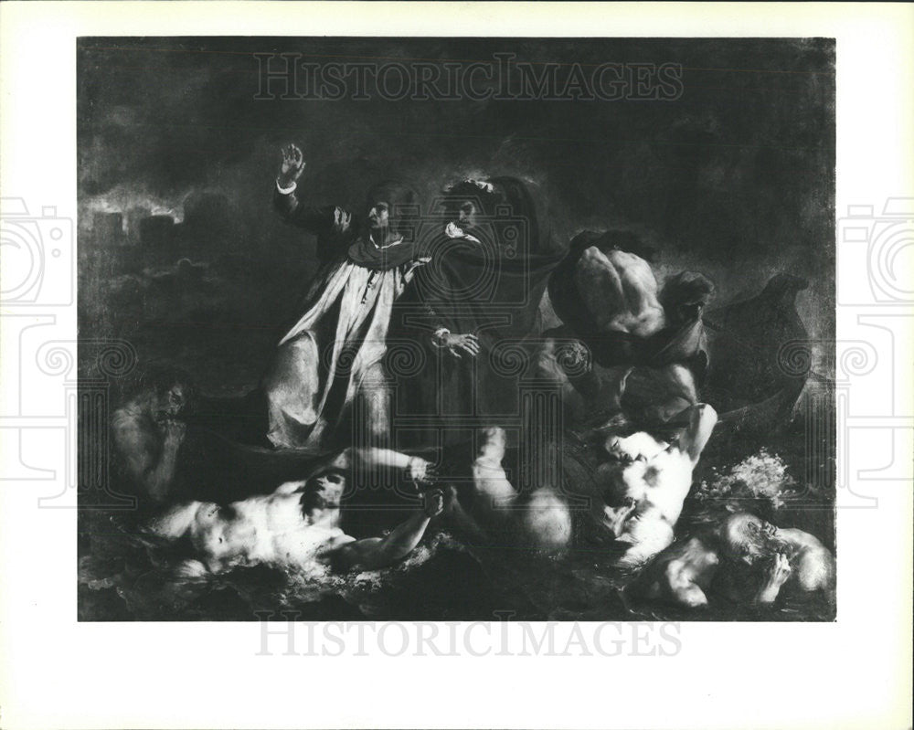 1979 Press Photo Dante Virgil In Hell Eugene Delacroix Oil National Gallery Art - Historic Images