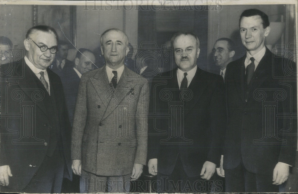 1946 Press Photo Ernest Brevin James Byrnes Maurice Couve Murville Big Four - Historic Images