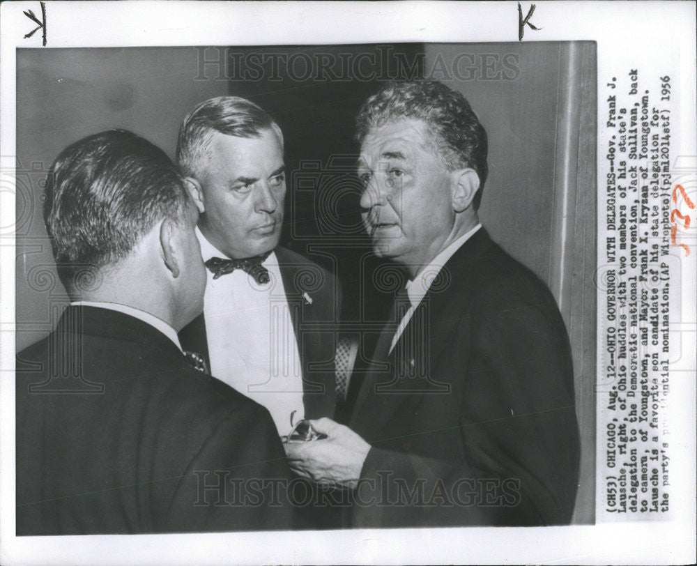 1956 Press Photo GOV.FRANK J.LAUSCHE DEMOCRATIC POLITICIAN OHIO JACK MAYOR FRANK - Historic Images