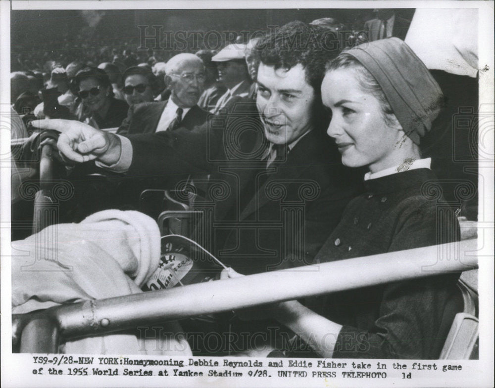 1955 Press Photo DEBBIE REYNOLDS AMERICAN ACTRESS SINGER DANCER  EDDIE FISHER - Historic Images