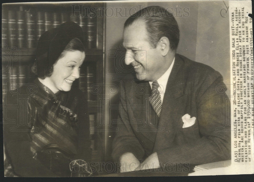 1938 Press Photo Vera Reynolds Robert Ellis Reel - Historic Images