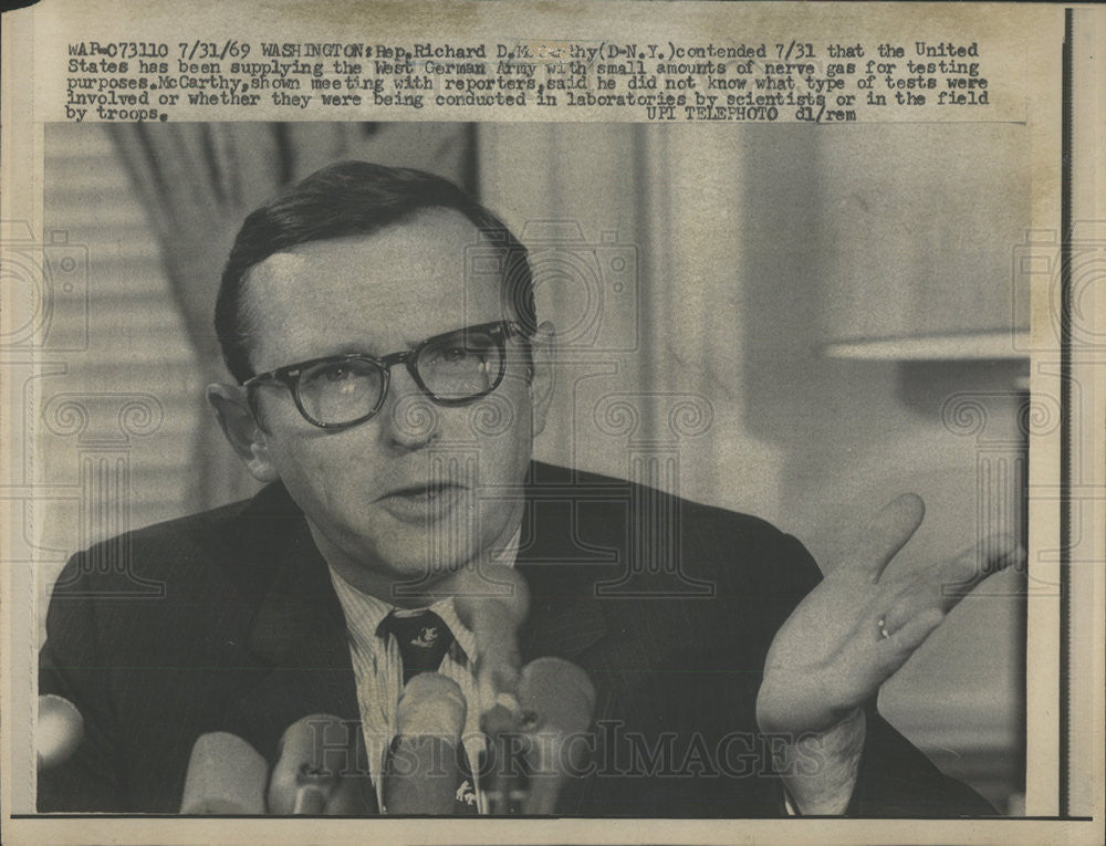 1969 Press Photo Richard McCarthy American Democratic Politician - Historic Images