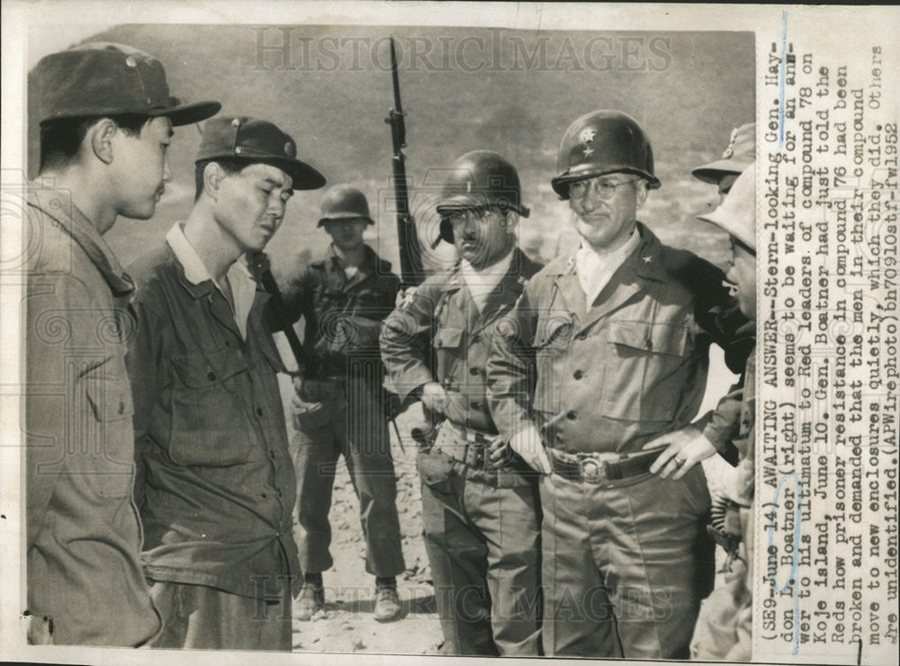 1952 Press Photo GEN. HAYDON L. BOATNER - Historic Images