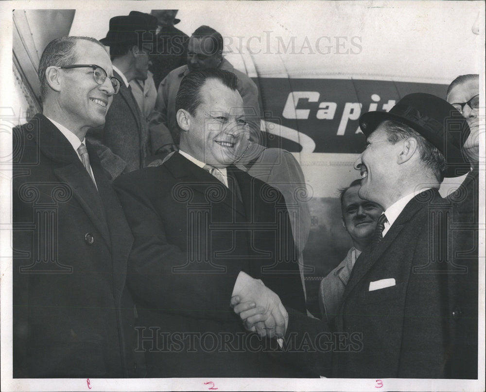 1961 Press Photo West Berlin Germany Mayor Politician Willy Brandt Chicago Visit - Historic Images