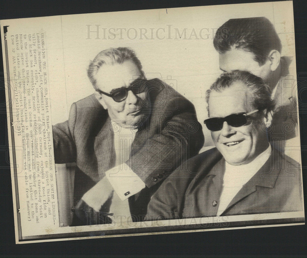 1971 Press Photo West German Chancellor Willy Brandt with Soviet Leaders - Historic Images