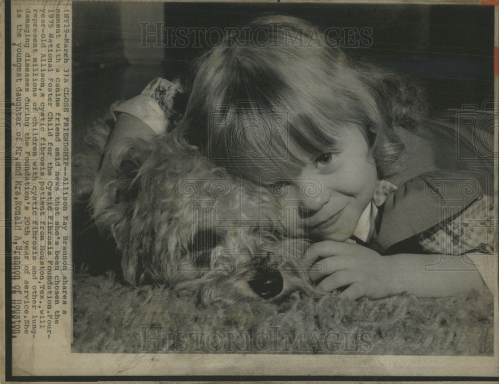 1975 Press Photo ALLISON KAY BRANNON  NATIONAL FOSTER CHILD CYSTIC FIBROSIS - Historic Images