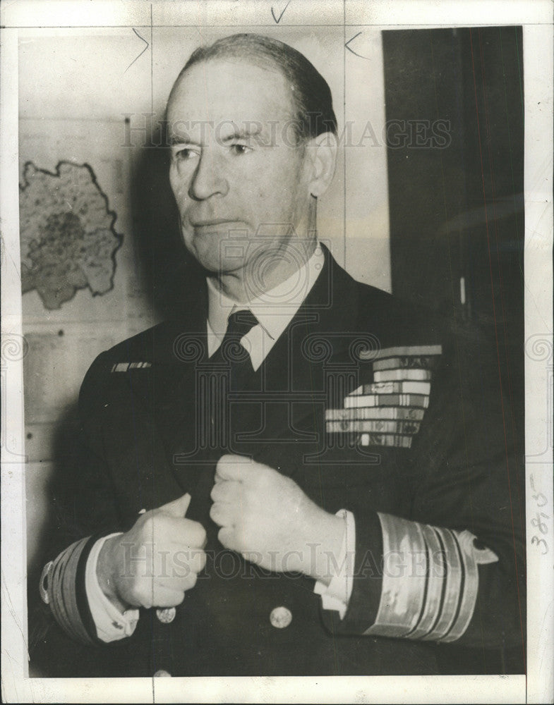 1945 Press Photo Admiral Sir Edward Evans Regional Commissioner London Civil - Historic Images