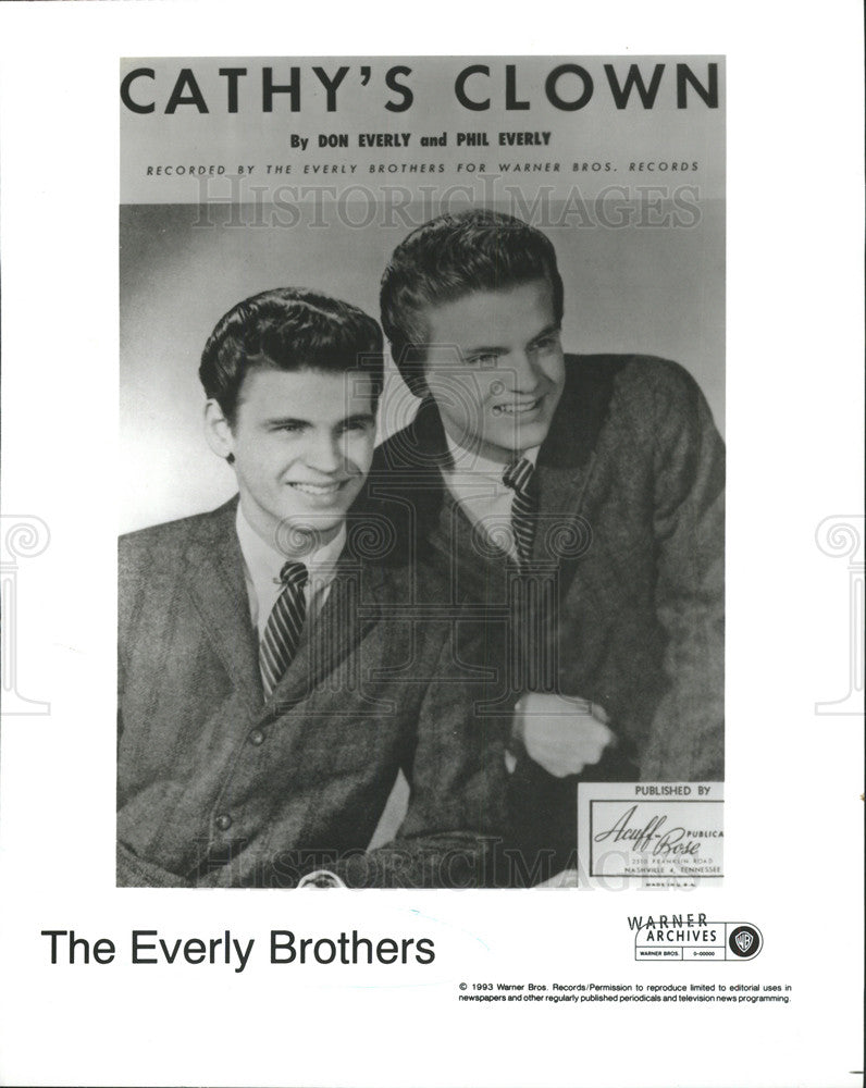 1993 Press Photo The Everly Brothers American Rock Pop Musicians - Historic Images