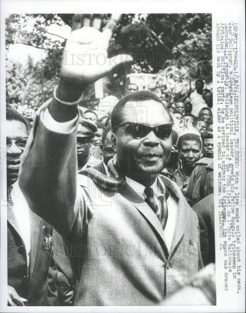 1961 Press Photo Jean Bolikango Congolese Political Leader - Historic Images