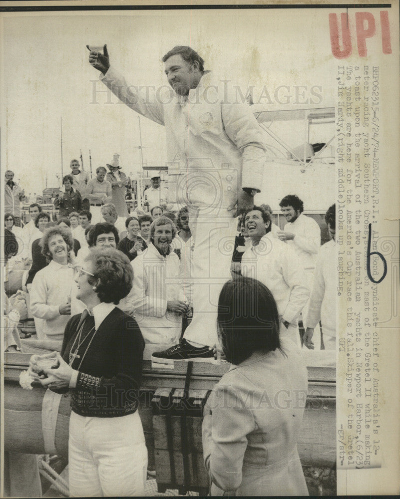 1974 Press Photo Alan Bond Racing Yacht Southern Cross Chief - Historic Images