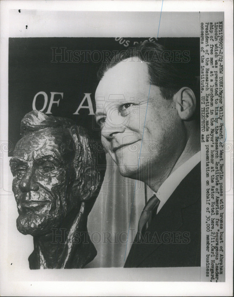 1959 Press Photo Willy Brandt German Politician Democratic Party Leader - Historic Images