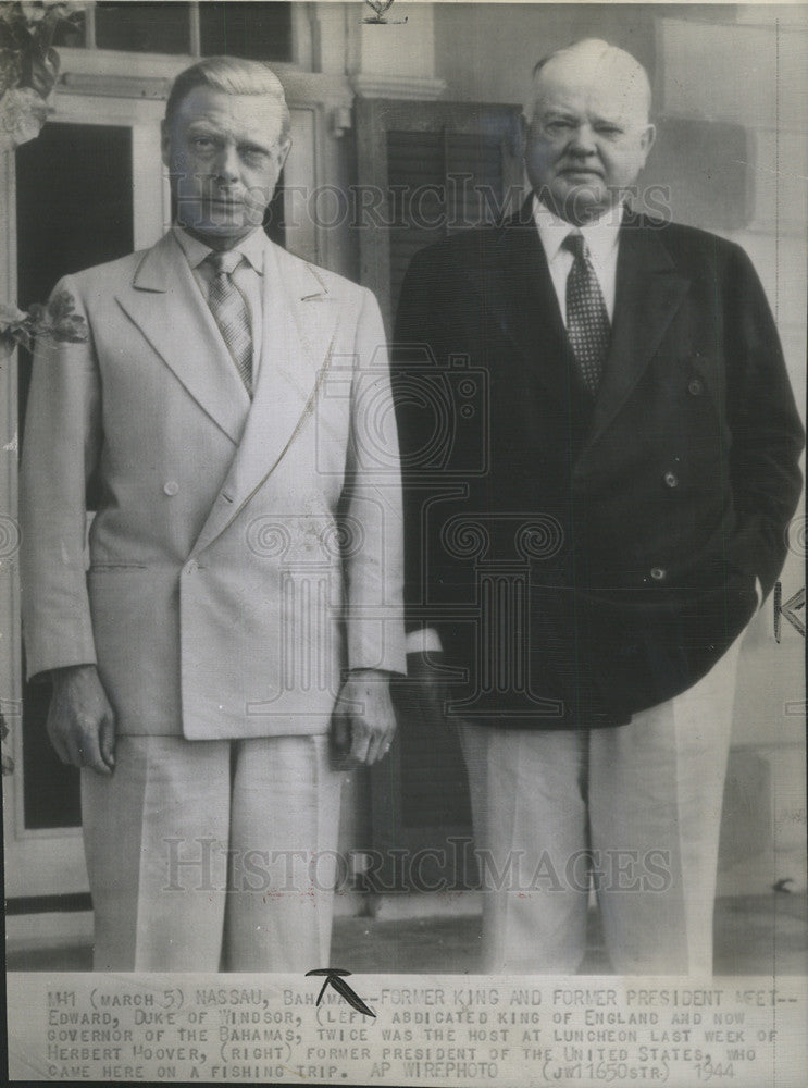 1944 Press Photo Herbert Hoover American President Politician State Secretary - Historic Images