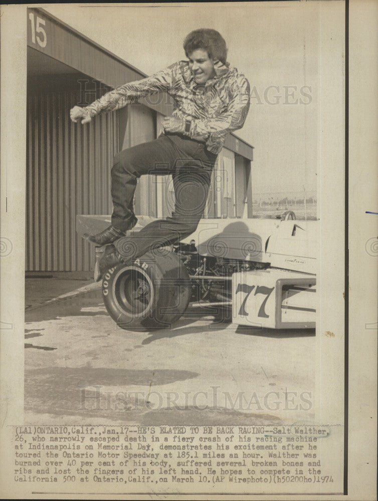 1974 Press Photo Race Car Driver Salt Walther - Historic Images