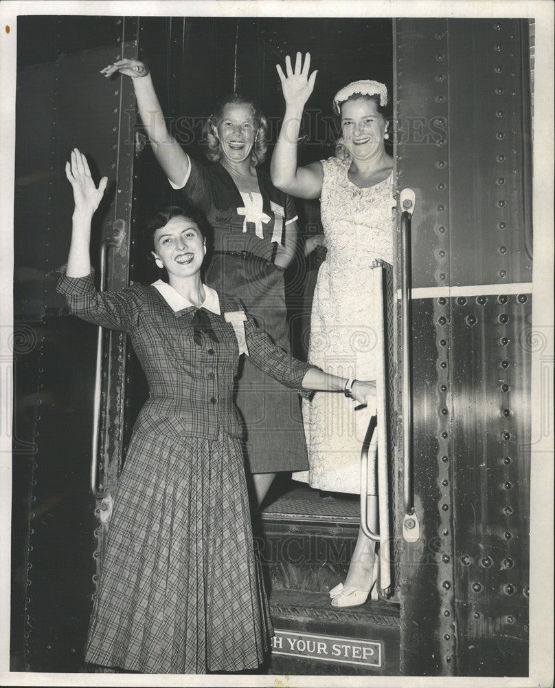 1955 Press Photo Mrs William Marland,Mrs Mennen Williams,Mrs George Leader - Historic Images