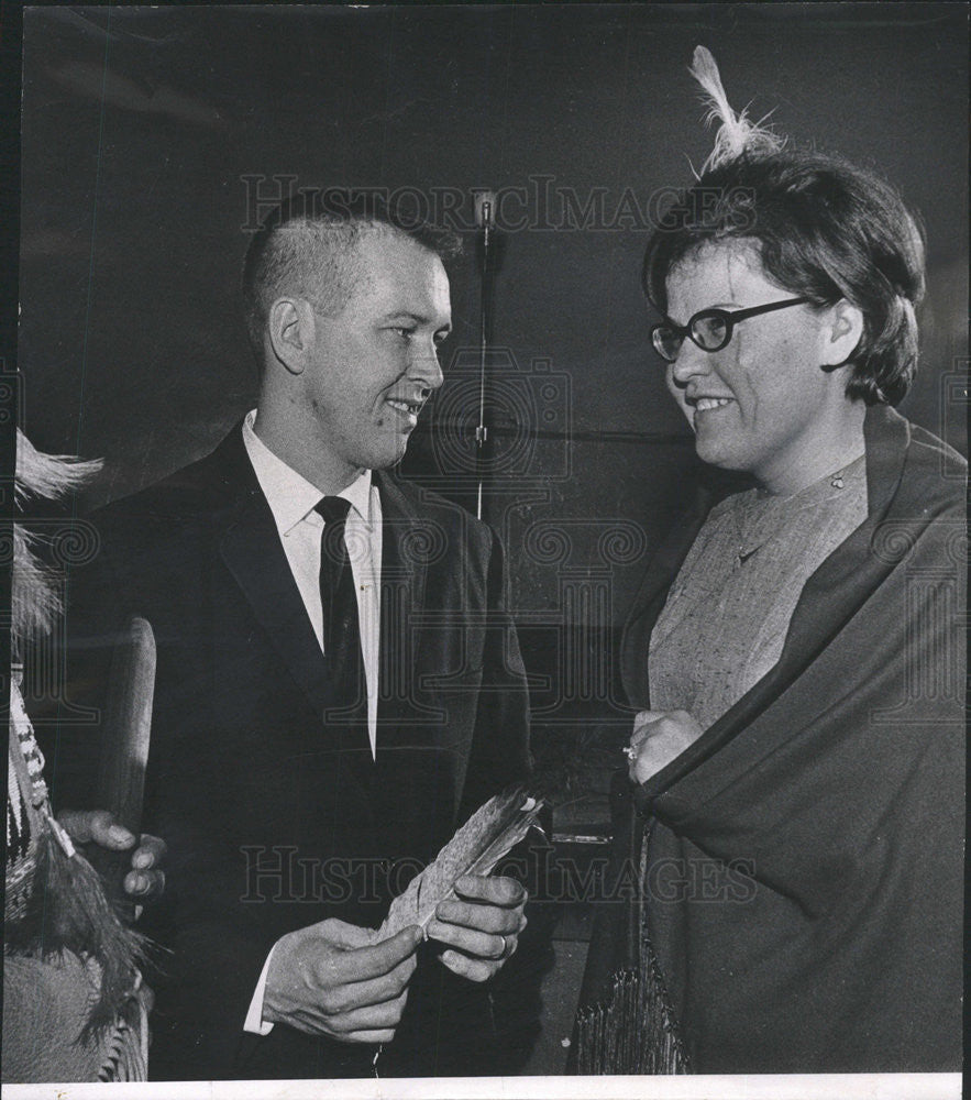 1967 Press Photo Chief Lame Deer ,Fred Rensh bride Pat Rensh - Historic Images