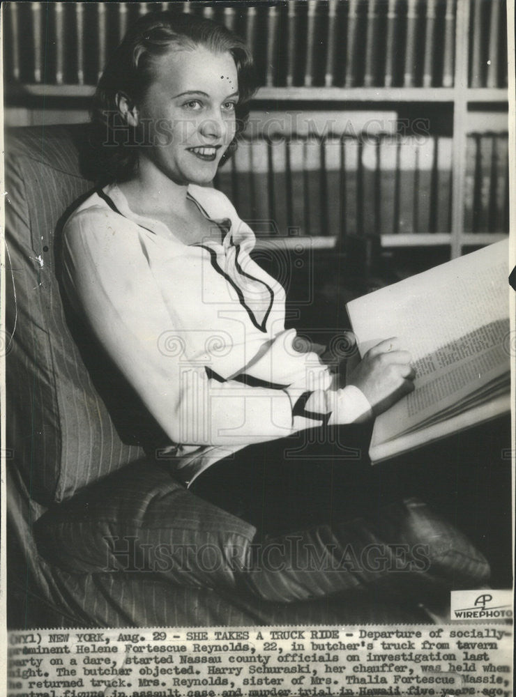 Press Photo Helene Fortescue Reynolds Butcher&#39;s Truck Dare - Historic Images