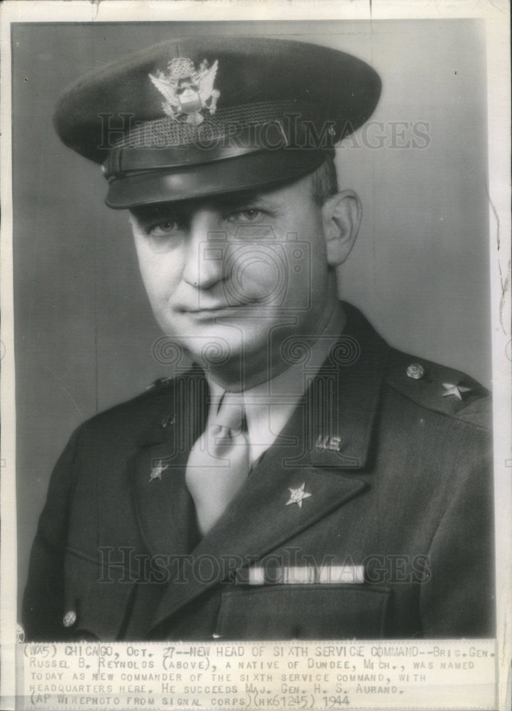 1944 Press Photo Brig General Russel B Reynolds Sixth Service Command - Historic Images