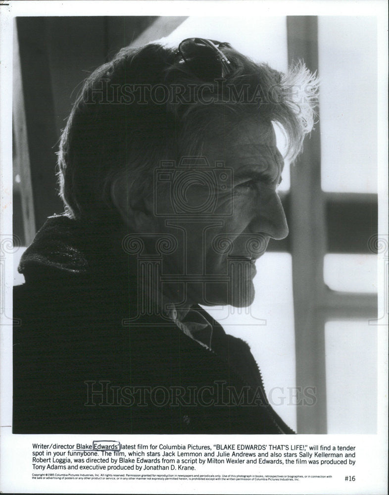 1986 Press Photo Writer/ Director Blake Edwards &quot;Blake Edwards&#39; That&#39;s Life&quot; - Historic Images