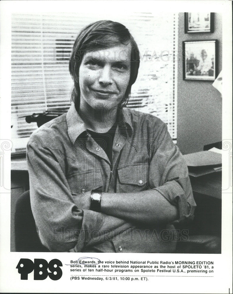 1981 Press Photo Bob  Edwards,radio announcer on Morning Edition - Historic Images