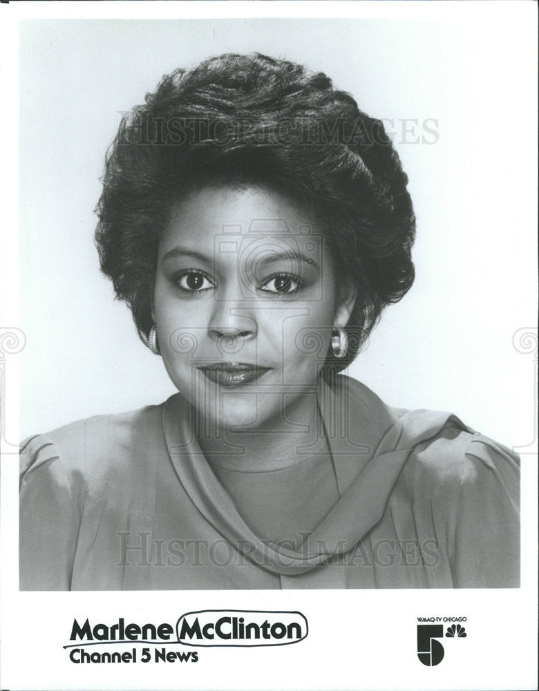 1986 Press Photo Marlene McClinton Chicago Illinois Television News Anchor - Historic Images