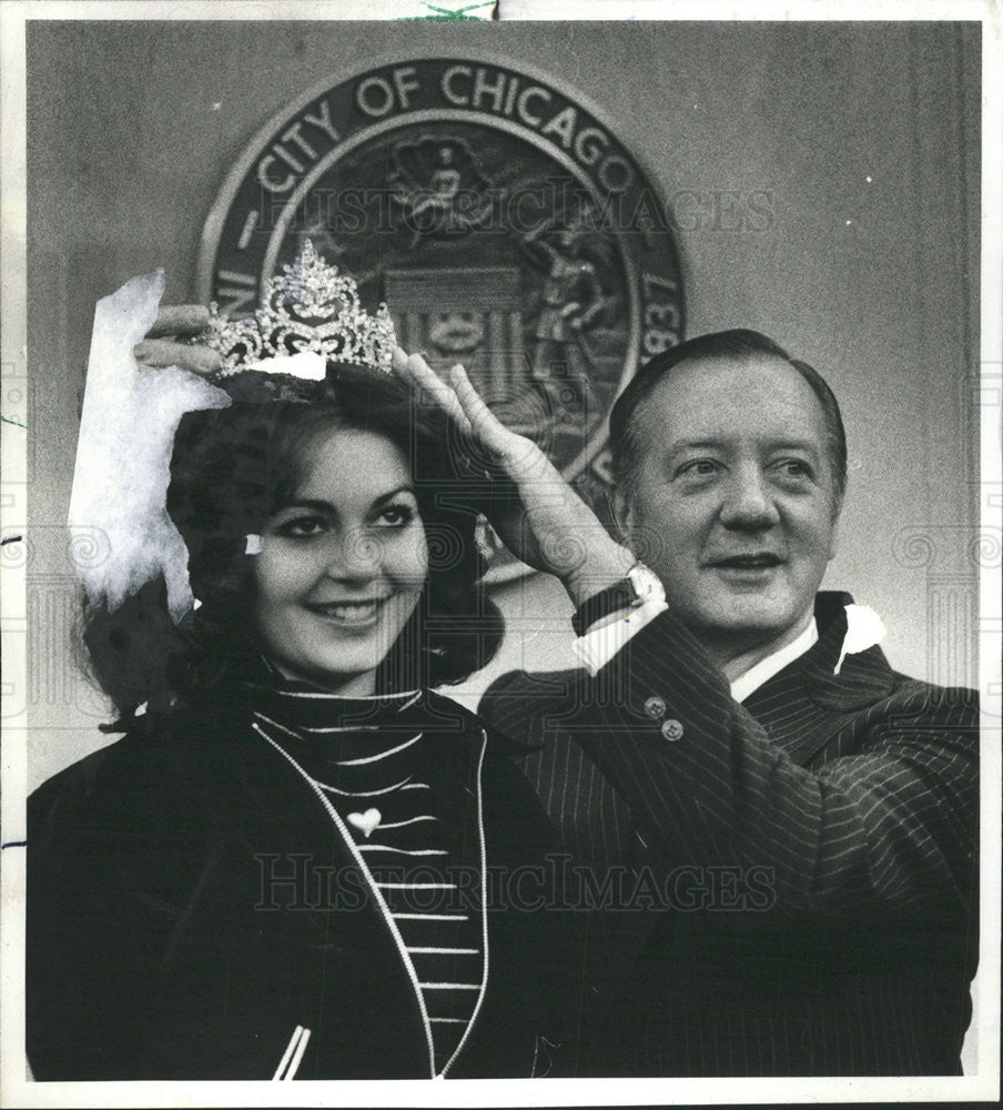 1978 Press Photo Michele Piragine Columbus Day Queen Mayor Michael Bilandic - Historic Images