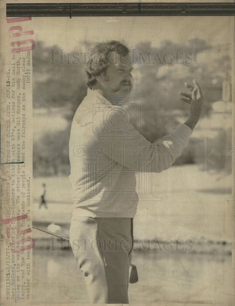 1977 Press Photo Gary McCord Golfer Tucson Open Co-Leader - Historic Images
