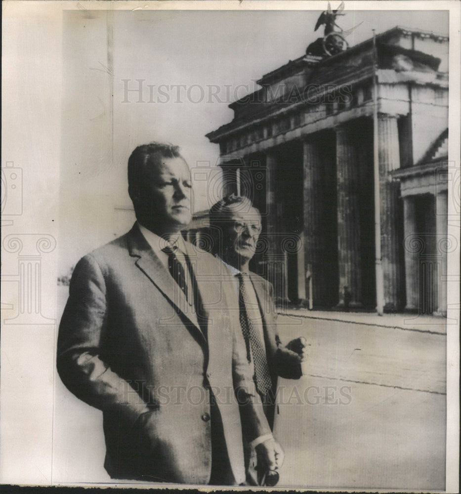 1961 Press Photo West Berlin Mayor Willy Brandt Rudolf Kettlein - Historic Images