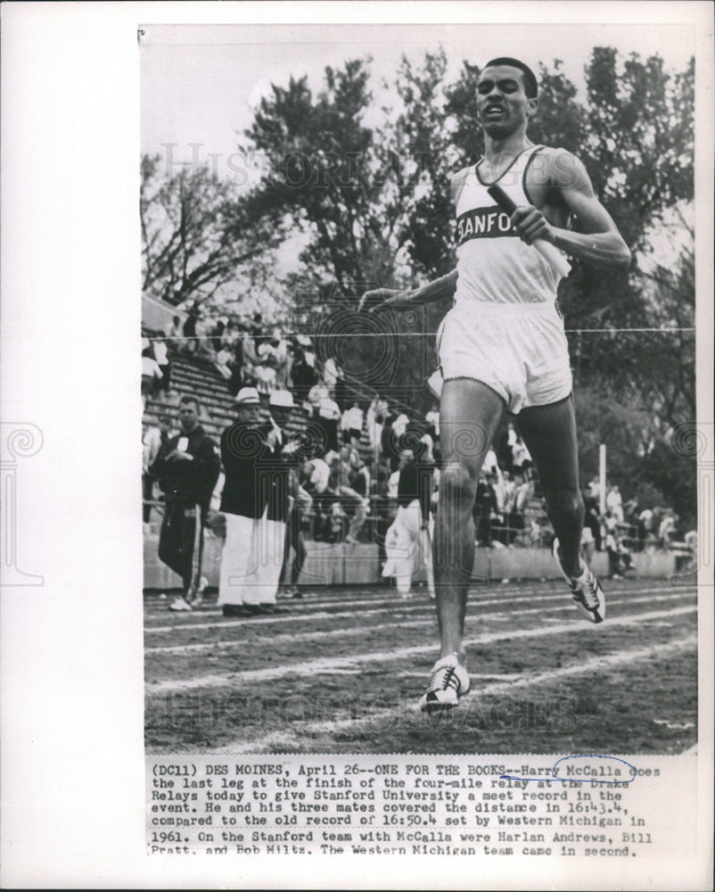 1963 Press Photo HARRY MCCALLA  FOUR-MILE RELAY DRAKE RELAYS - Historic Images