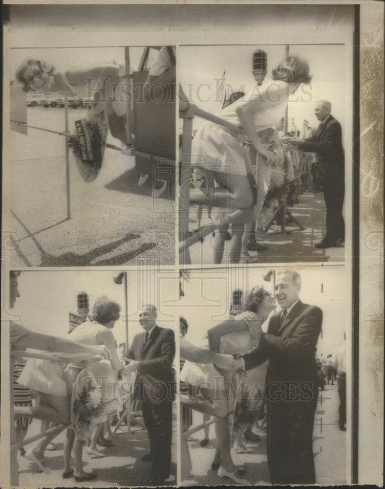 1968 Press Photo Eugene McCarthy American Politician Mrs. Marion Lippert airport - Historic Images