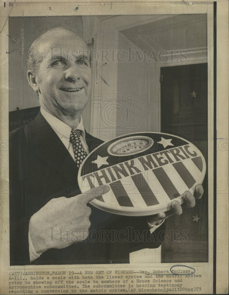 1973 Press Photo Robert McClory Representative Illinois - Historic Images