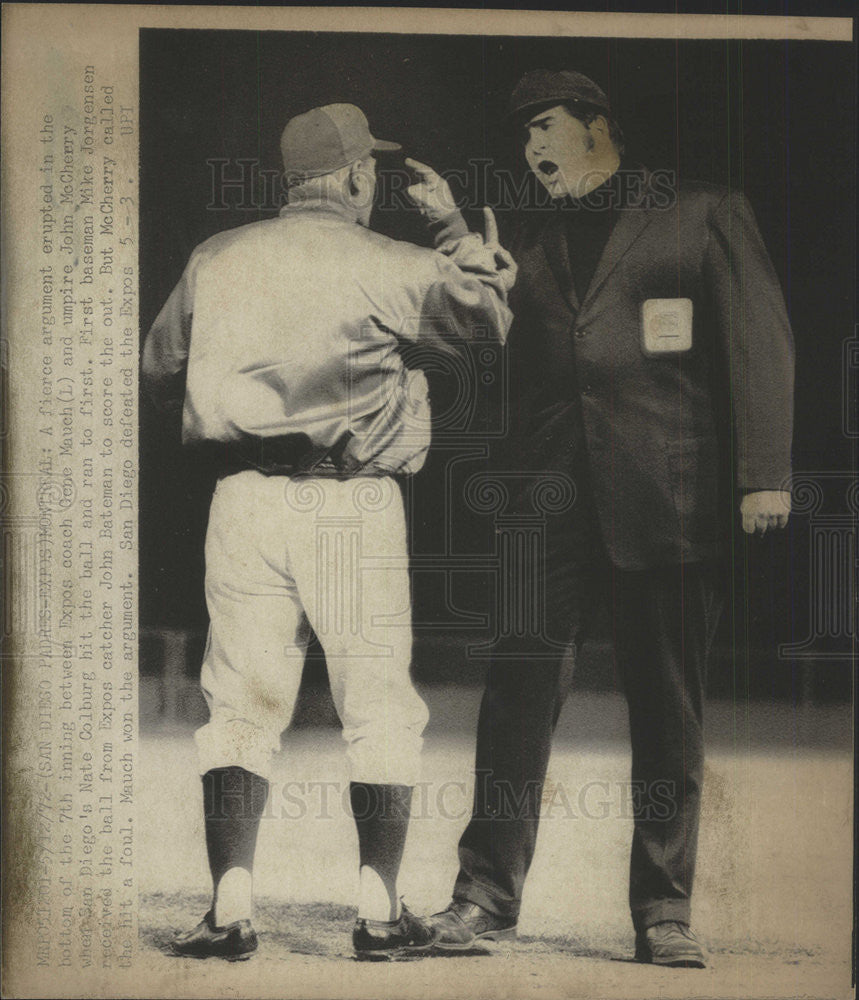 1972 Press Photo John McCherry American Major League Baseball Umpire - Historic Images