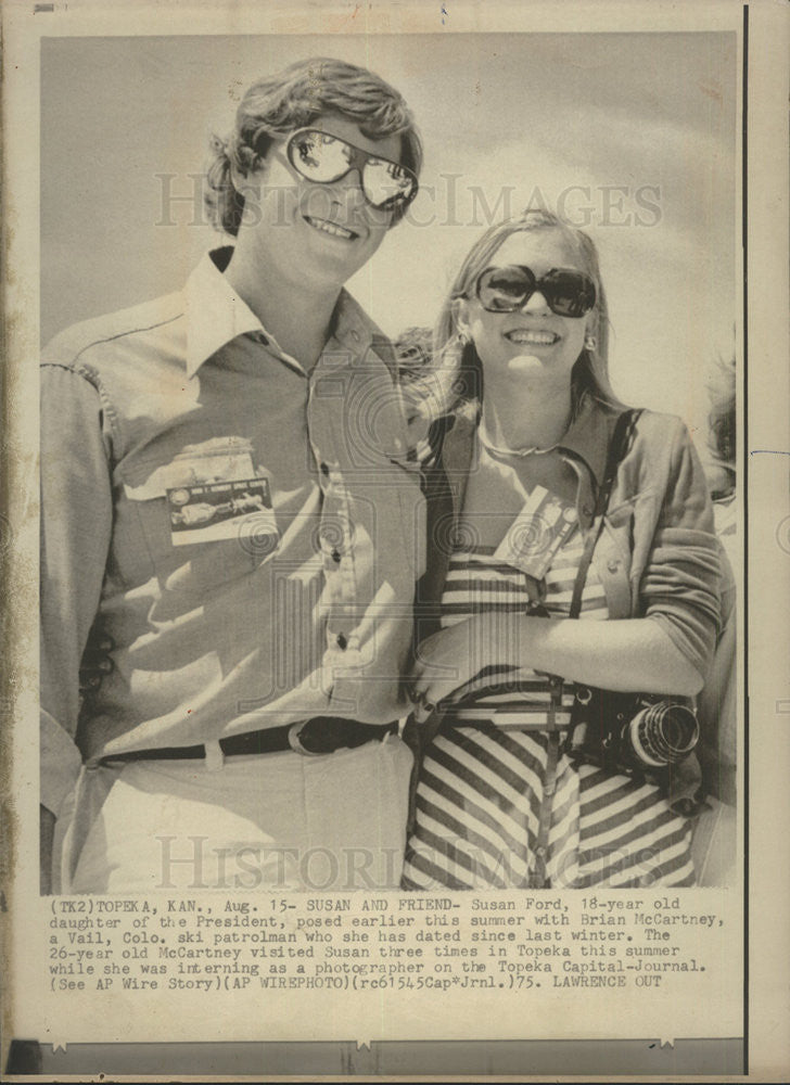 1975 Press Photo Susan Gerald Ford Brian McCartney - Historic Images