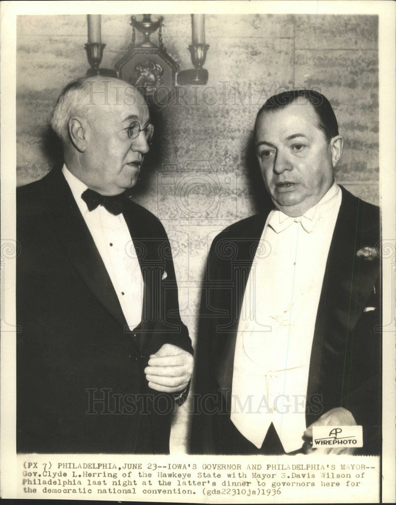 1936 Press Photo Clyde L Herring Governor - Historic Images