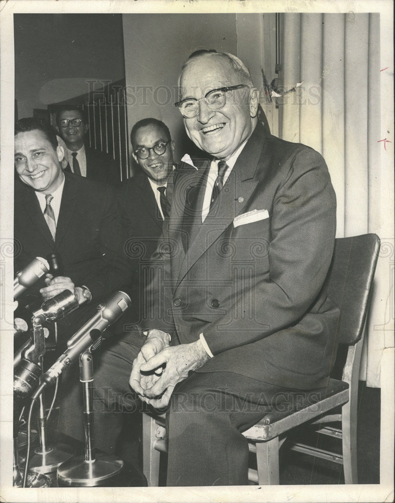 1960 Press Photo Harry S. Truman United States President Press Conference - Historic Images