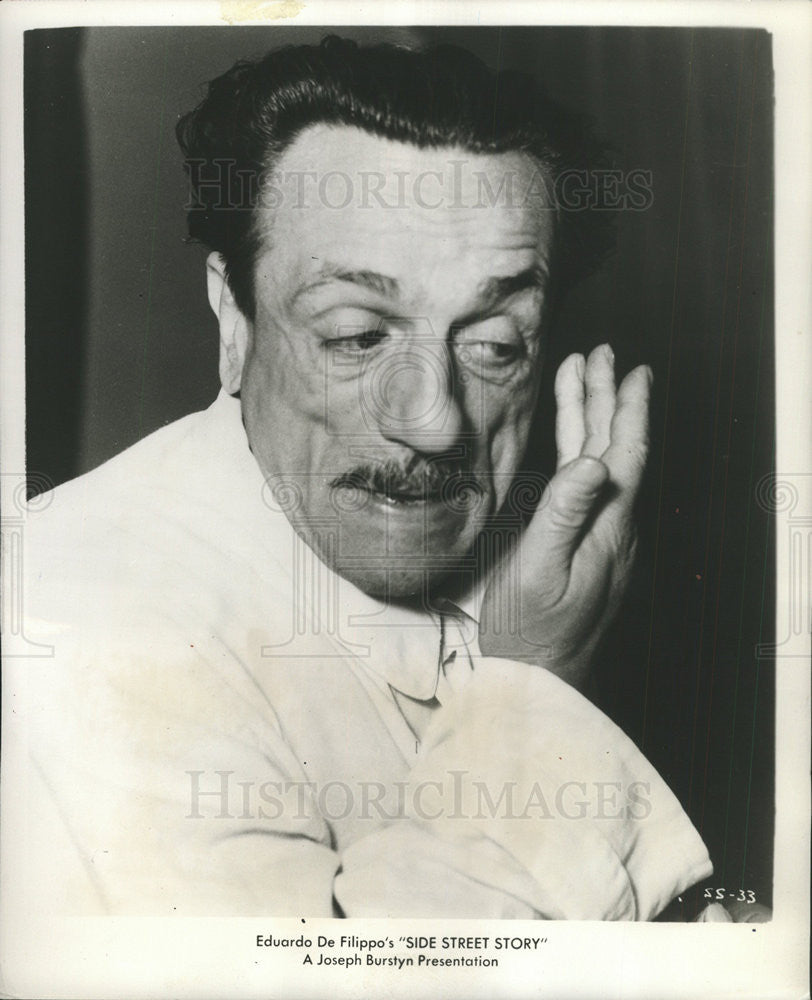 1954 Press Photo Eduardo De Filippo Italian comedy actor &quot;Side Street Story&quot; - Historic Images