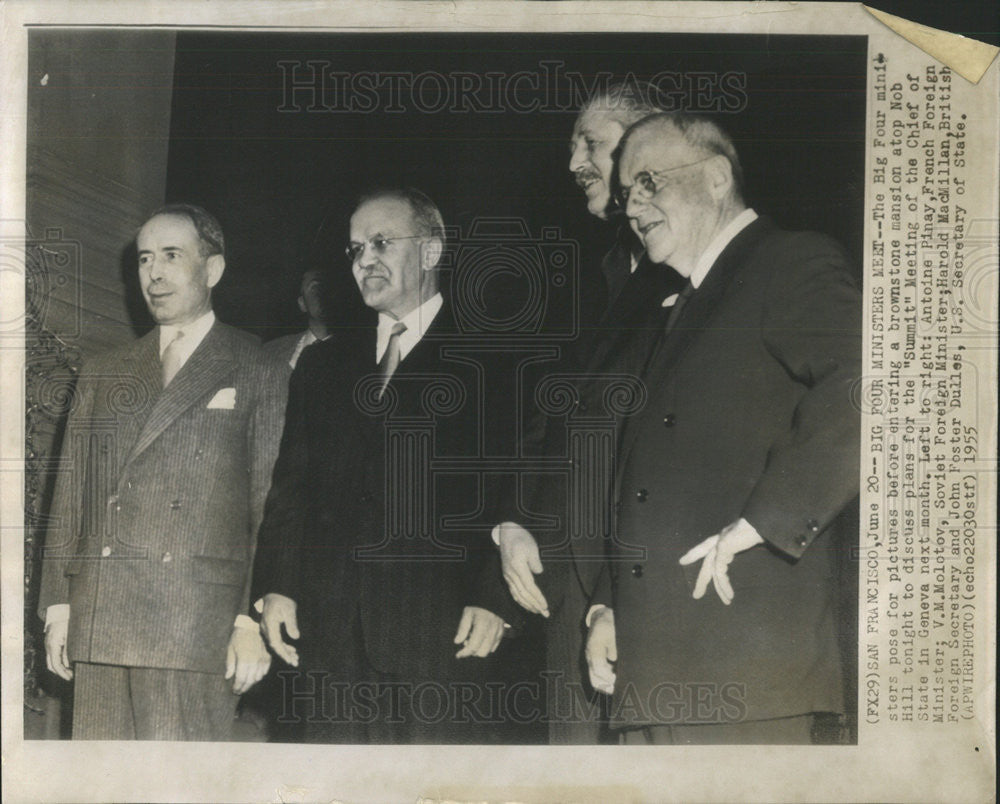 1955 Press Photo Big Four Ministers Antoine Pinay - Historic Images