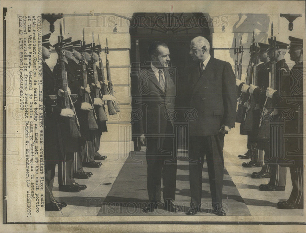 1969 Press Photo Charles de Gaulle President - Historic Images